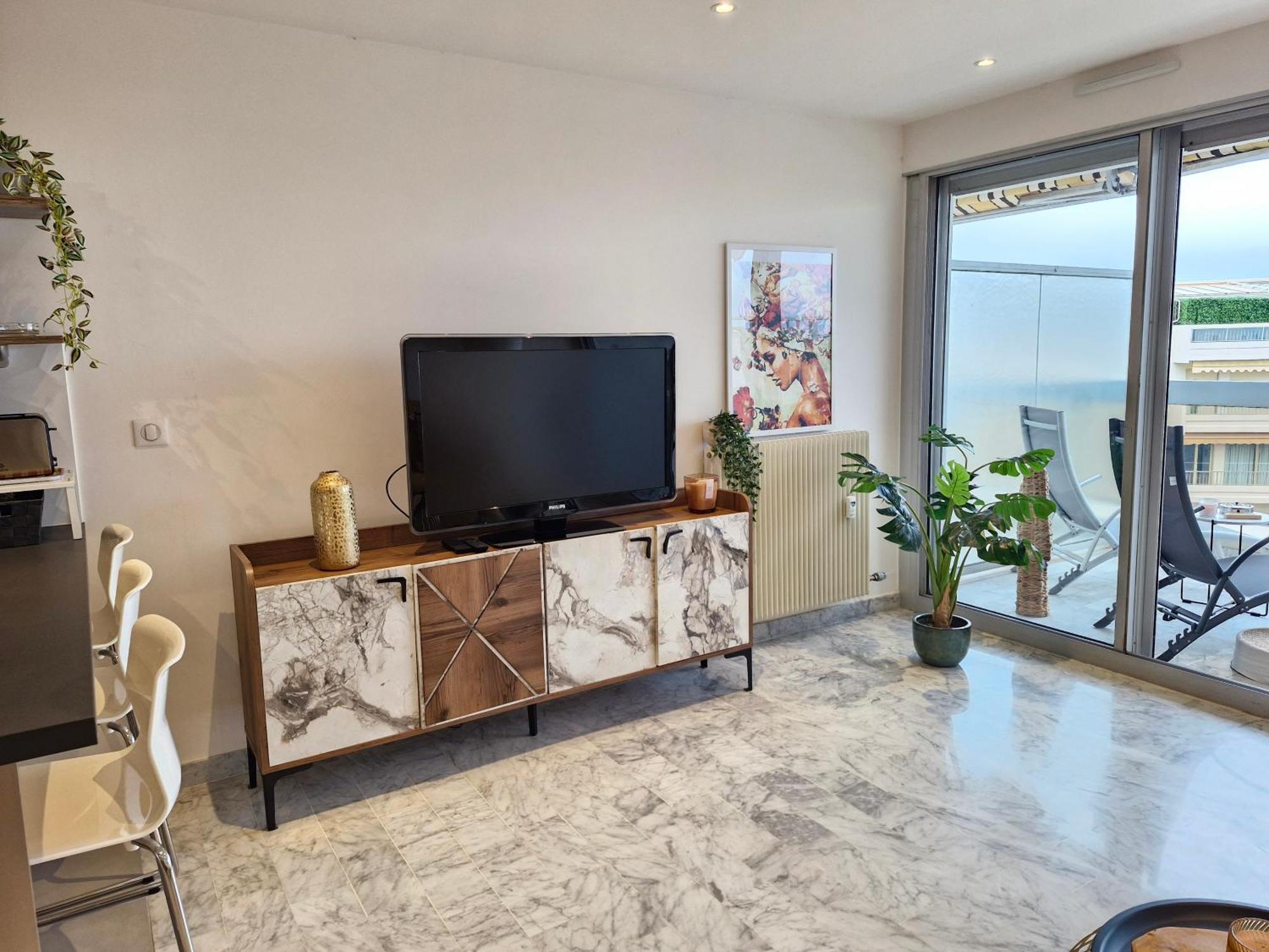 Sunny And Cosy Sea View Studio Antibes Extérieur photo
